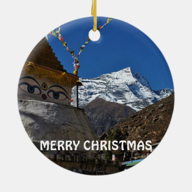 Nepal Panoramic Christmas Ornament (Back)