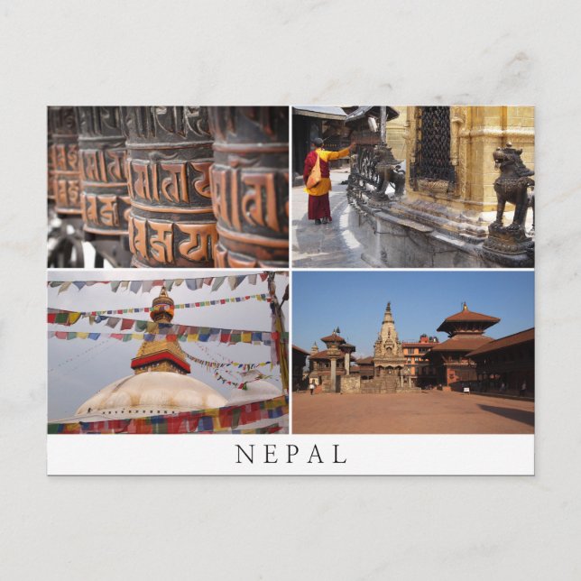 Nepal religion collage postcard (Front)