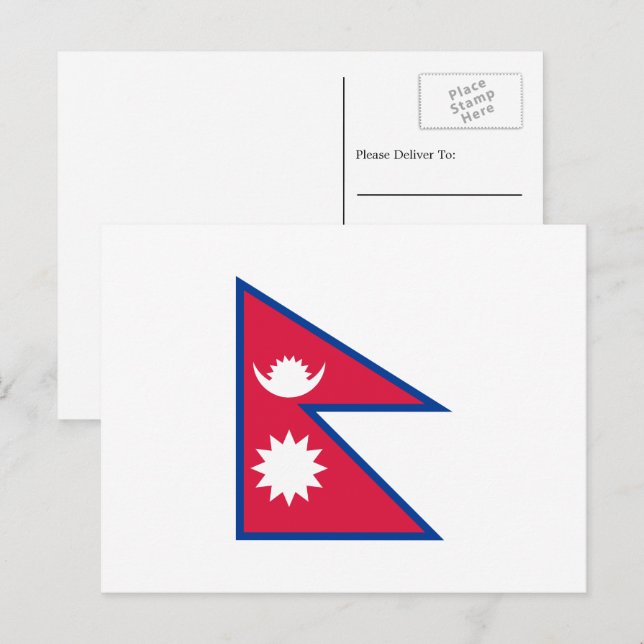 Nepalese Flag, Flag of Nepal Postcard (Front/Back)