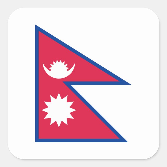 Nepalese Flag, Flag of Nepal Square Sticker (Front)