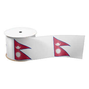 Nepalese Flag & Nepal travel, holiday/sports Satin Ribbon