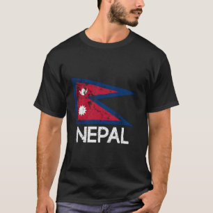 Nepalese Nepali Flag Vintage Made In Nepal Gift T-Shirt