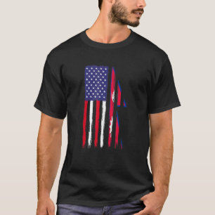 Nepalese Roots Half American Flag Patriotic Nepale T-Shirt