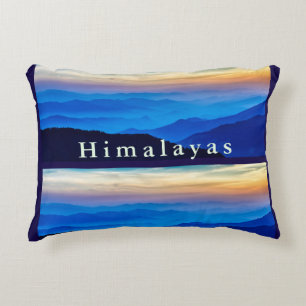Nepalese Sunset in Nice Colours over the Mountains Accent Pillow