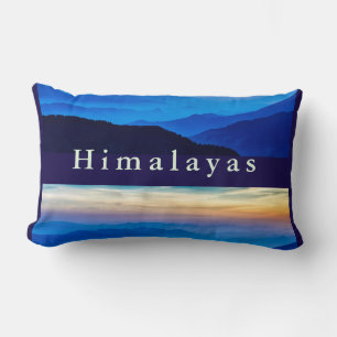 Nepalese Sunset in Nice Colours over the Mountains Lumbar Pillow