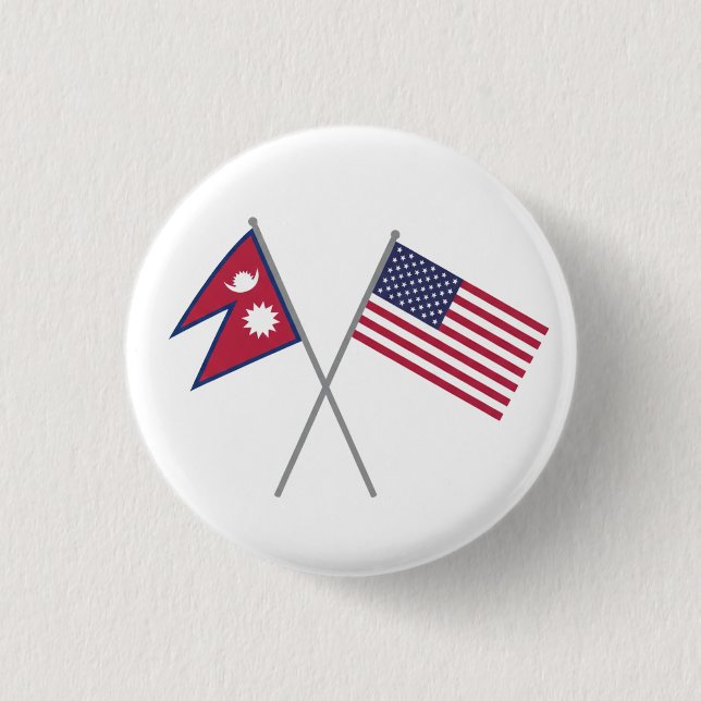 Nepali-American 1 Inch Round Button (Front)