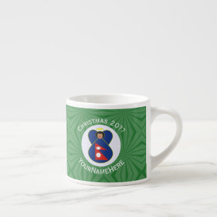 Nepali Angel Christmas Flag Personalized Espresso Cup