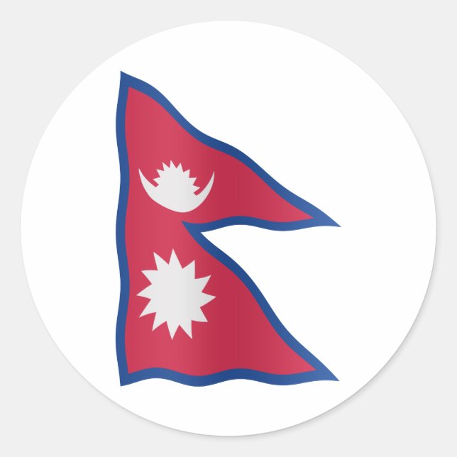 Nepali flag classic round sticker (Front)