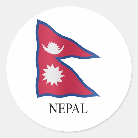 Nepali flag classic round sticker Zazzle.ca