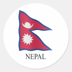Nepali flag classic round sticker