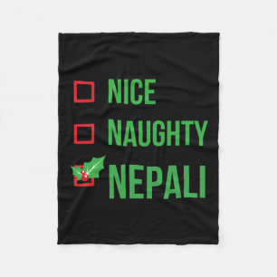 Nepali Funny Nepal Pajama Christmas Gift  Fleece Blanket