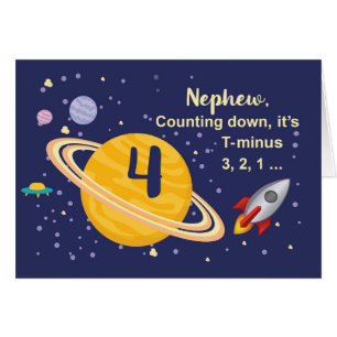 Nephew 4th Birthday Planets in Outer Space