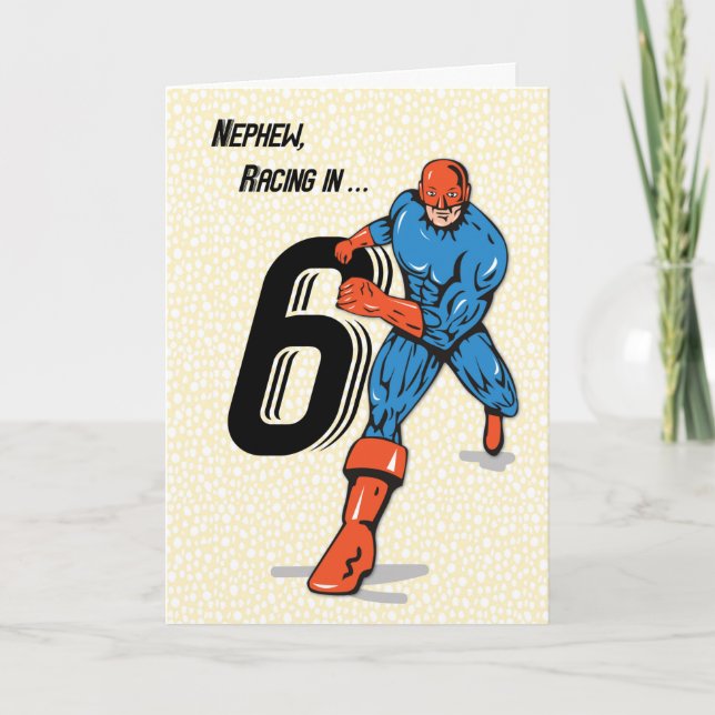 Nephew 6th Birthday Superhero Card (Front)