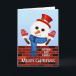 Nephew and his Family Christmas Snowman Holiday Card<br><div class="desc">Wish a Merry Christmas to your nephew and his family. Celebrate the holiday season with this delightful Christmas card showcasing a friendly snowman beside a wall decorated with cheerful chalk writing. Dressed in a red hat and gloves,  the snowman adds a playful and heartwarming touch to your festive greetings.</div>