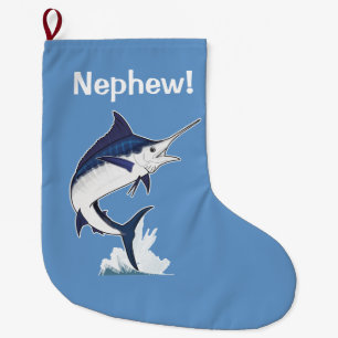 Nephew: Atlantic Blue Marlin Large Christmas Stocking
