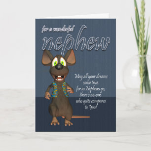 Nephew Birthday Card - With Funky Mouse