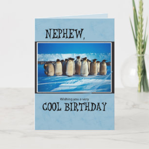 Nephew Birthday, Penguins Card