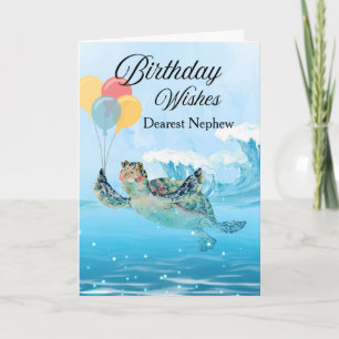 Nephew Birthday Wishes Add a Name Sea Turtle Card
