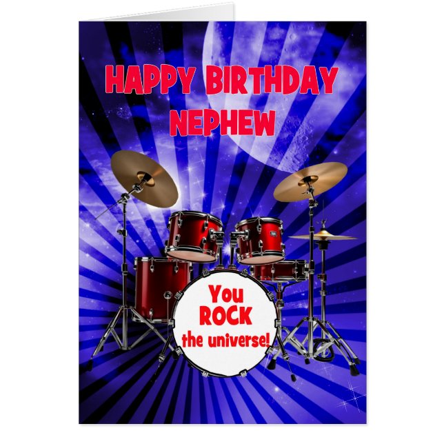 Nephew Birthday You Rock Drums (Front)