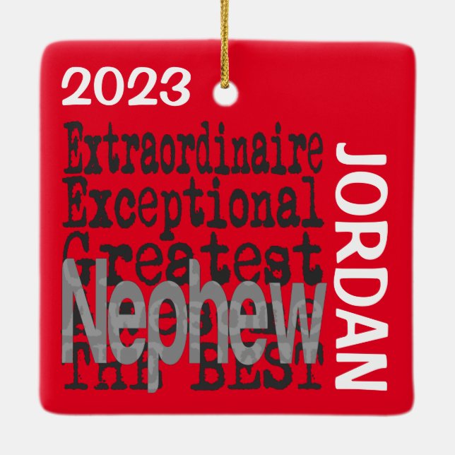 Nephew Extraordinaire CUSTOM Ceramic Ornament (Back)