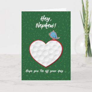Nephew Golf Sports Heart Valentine Preteen & Teen Card