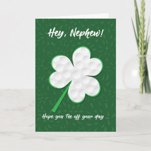 Nephew Golf Sports St. Patrick’s Day Shamrock Card