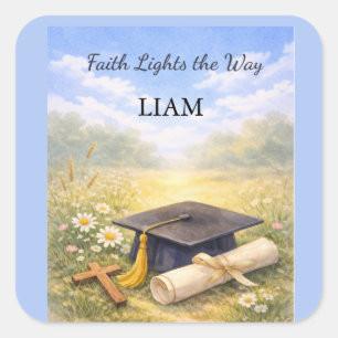 Nephew Graduation Personalized Christian Gift Square Sticker