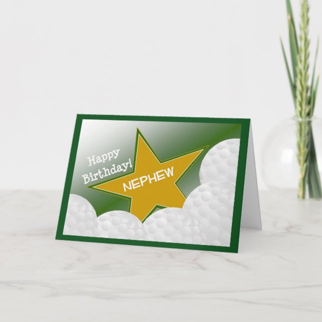 Nephew - Happy Birthday Golf Loving Nephew Card (Front)