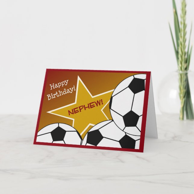 Nephew - Happy Birthday Soccer Loving Nephew! Card (Front)