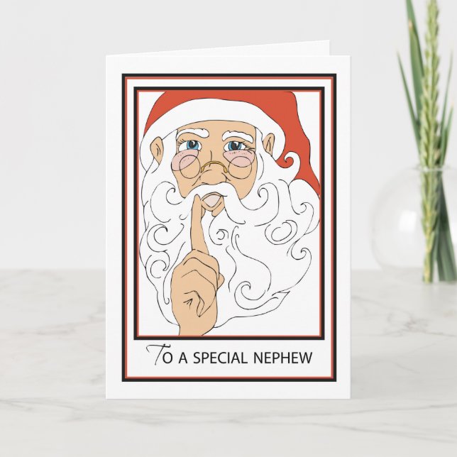 Nephew Jolly Old St Nick Holiday Card (Front)