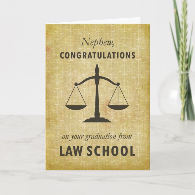 Nephew, Law School Graduation Congratulations Sc Card (Front)
