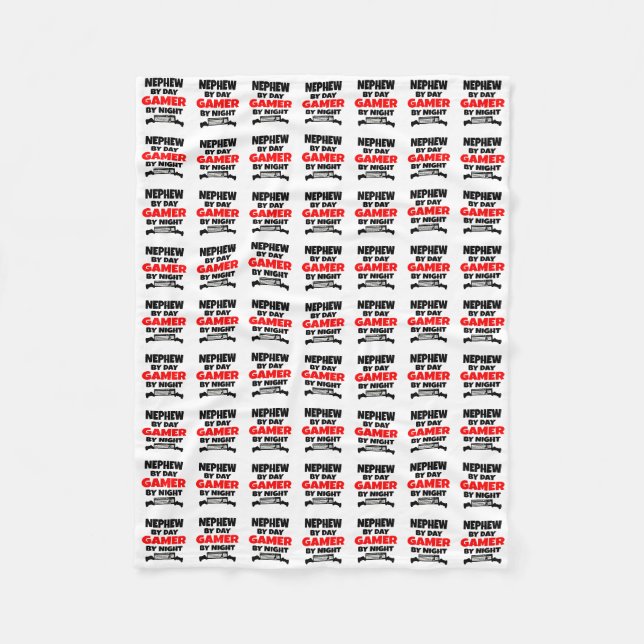 Nephew Loves Playing Video Games Fleece Blanket (Front)