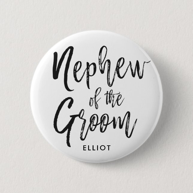 Nephew of the Groom | Script Wedding Button (Front)