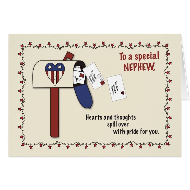 Nephew Patriotic Mailbox, Military Support (Front Horizontal)