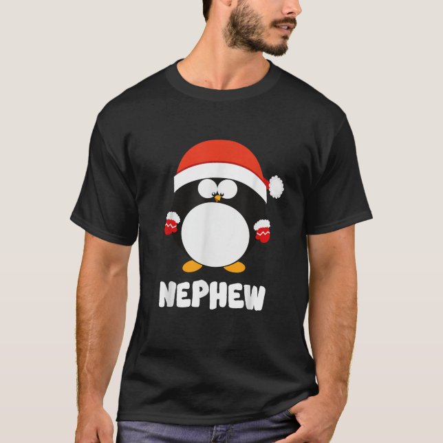 Nephew Penguin Christmas Santa  Family Matching Te T-Shirt (Front)