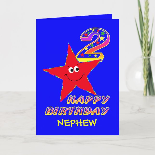 Nephew Red Star 2e cartes d'anniversaire (Devant)