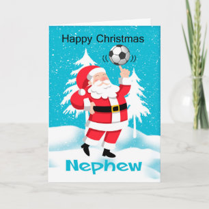 Nephew Soccer / Football Carte de voeux de Noël