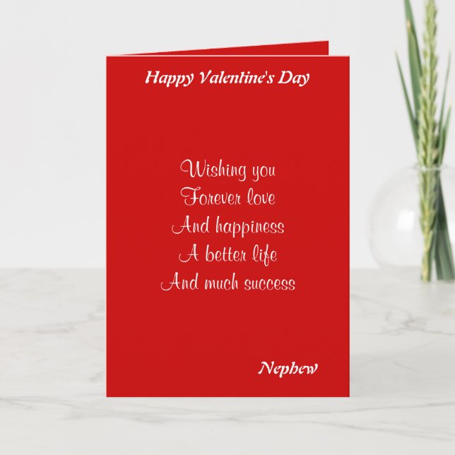 Nephew valentine's day holiday card (Front)