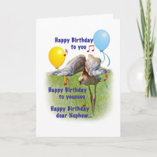 Nephew's Birthday Card with Sandhill Crane Bird