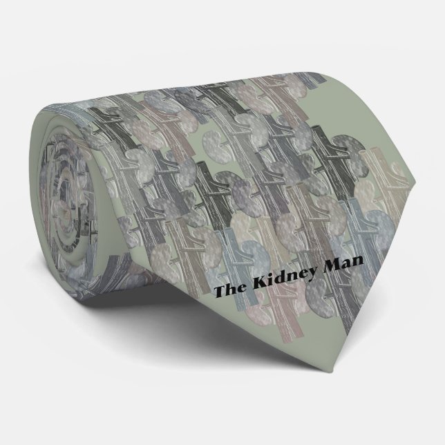Nephrologist Artsy Human Kidney Design green shade Tie (Rolled)