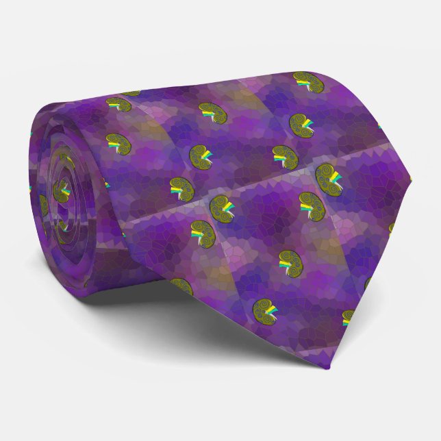 Nephrologist Artsy Kidney Tie Purple (Rolled)