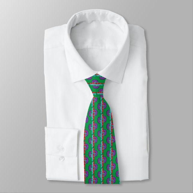 Nephrologist Artsy lll Kidney Green Tie (Tied)