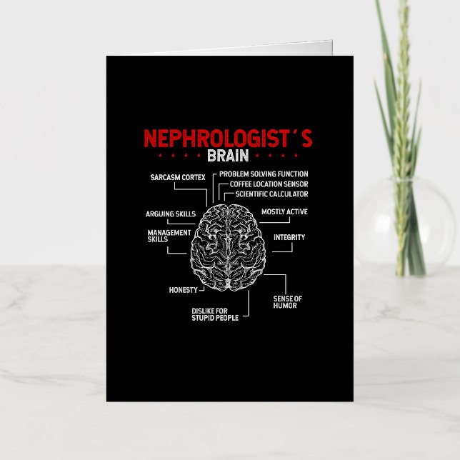 Nephrologist Doctor Brain Kidney Surgeon Tech Foil Greeting Card (Front)