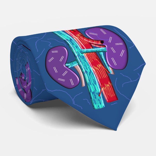 Nephrologist Tie Unique Artsy Kidney Design #19 (Rolled)