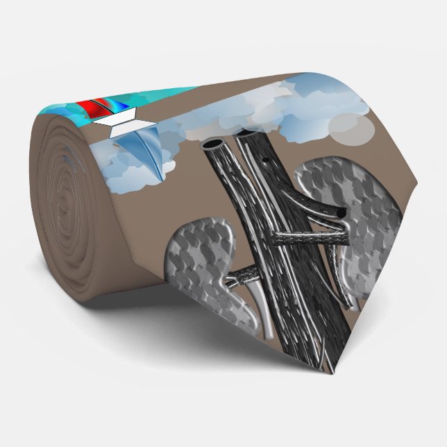 Nephrologist Tie Unique Artsy Sailboat #31 (Rolled)