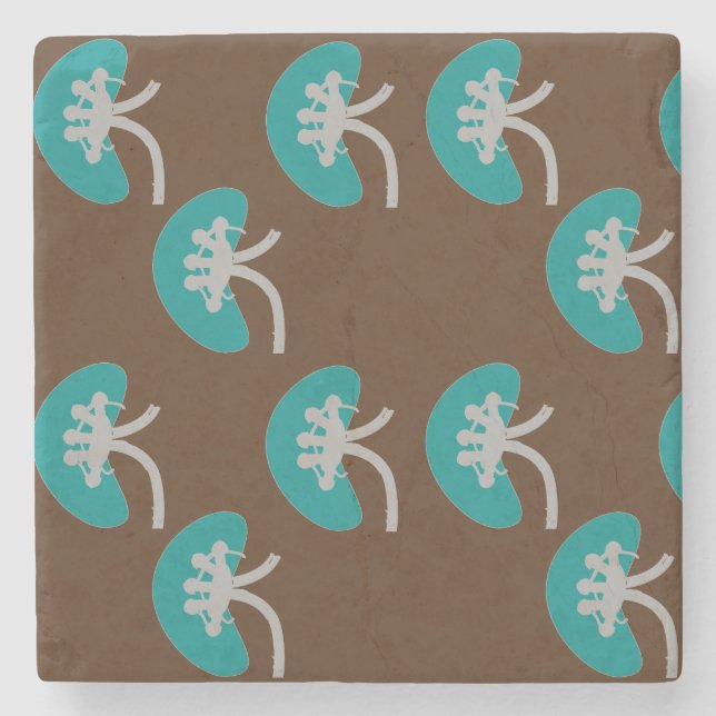Nephrology Artsy Kidney Design  Stone Coaster (Front)