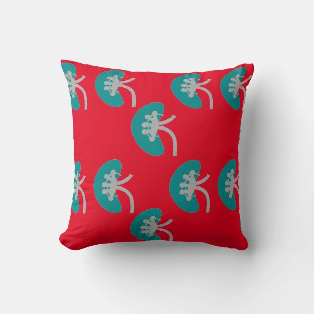 Nephrology Artsy Kidney Design  Throw Pillow (Front)