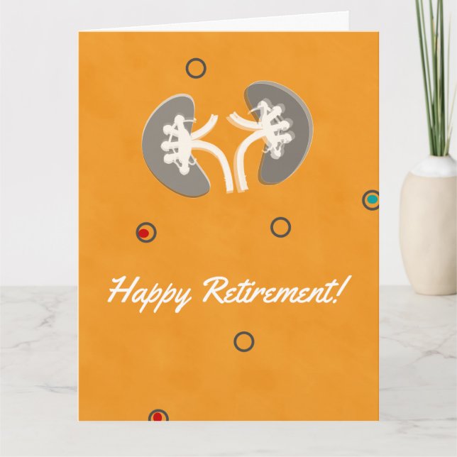 Nephrology Retirement Artsy Kidney Design  Card (Front)
