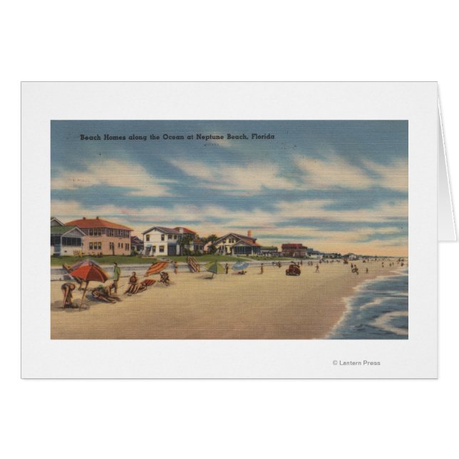 Neptune Beach, FL - View of Ocean Front Homes (Front Horizontal)