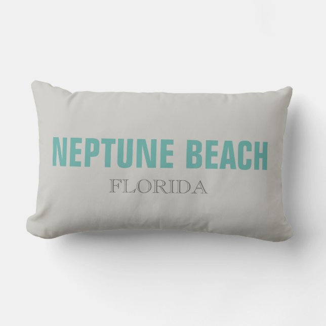 Neptune Beach Florida Beach Throw Pillow (Front)